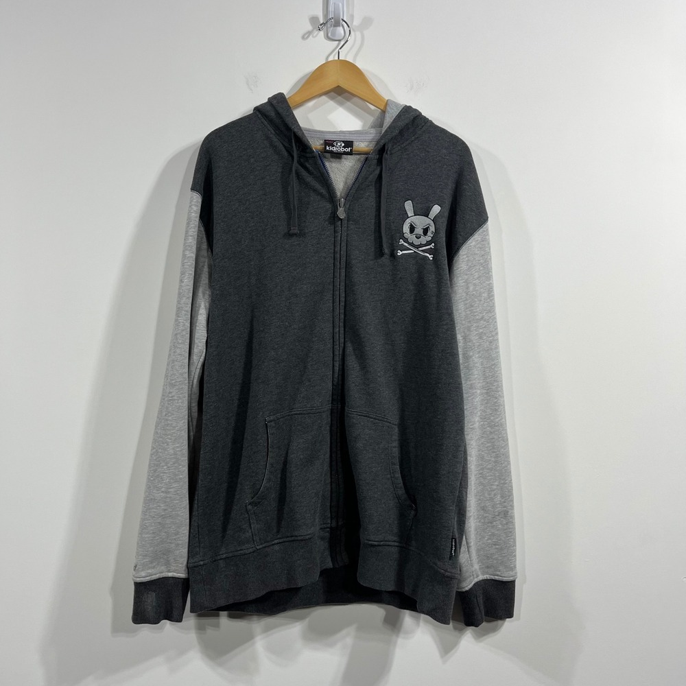Kidrobot Y2K Mens XXL Full Zip Hoodie Colorblock Labbit Skull Skater Streetwear
